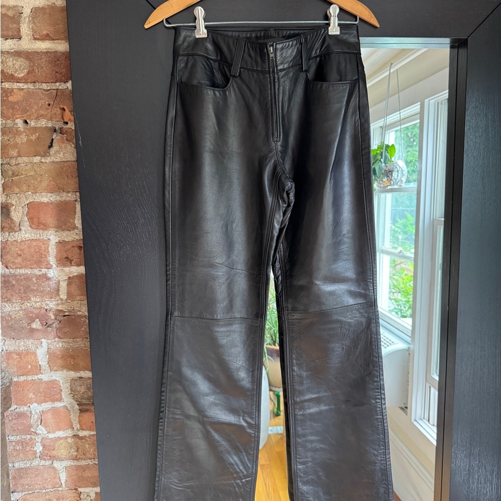 Vintage Banana Republic Black Leather Pants